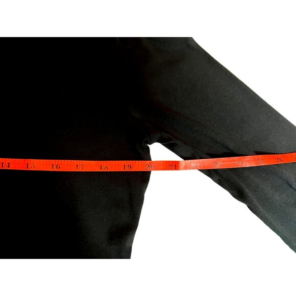 Talbots Women's Black Pima Cotton Tee Shirt Size L 3/4 Sleeve Stretch Goth - Picture 12 of 16